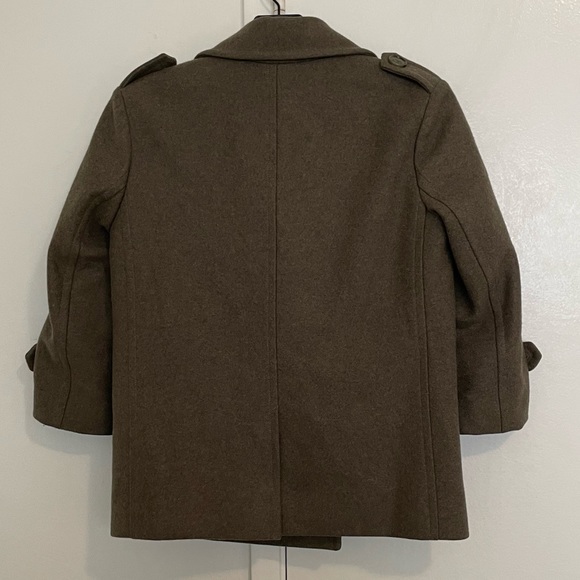 Gryphon New York Olive Shrunken Wool Pea Coat Double Breasted Size XS - Picture 9 of 12